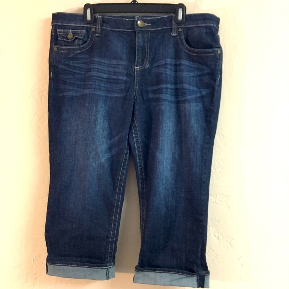 Kut From The Kloth Natalie Crop Jeans 16 Blue Casual Stretch Denim
